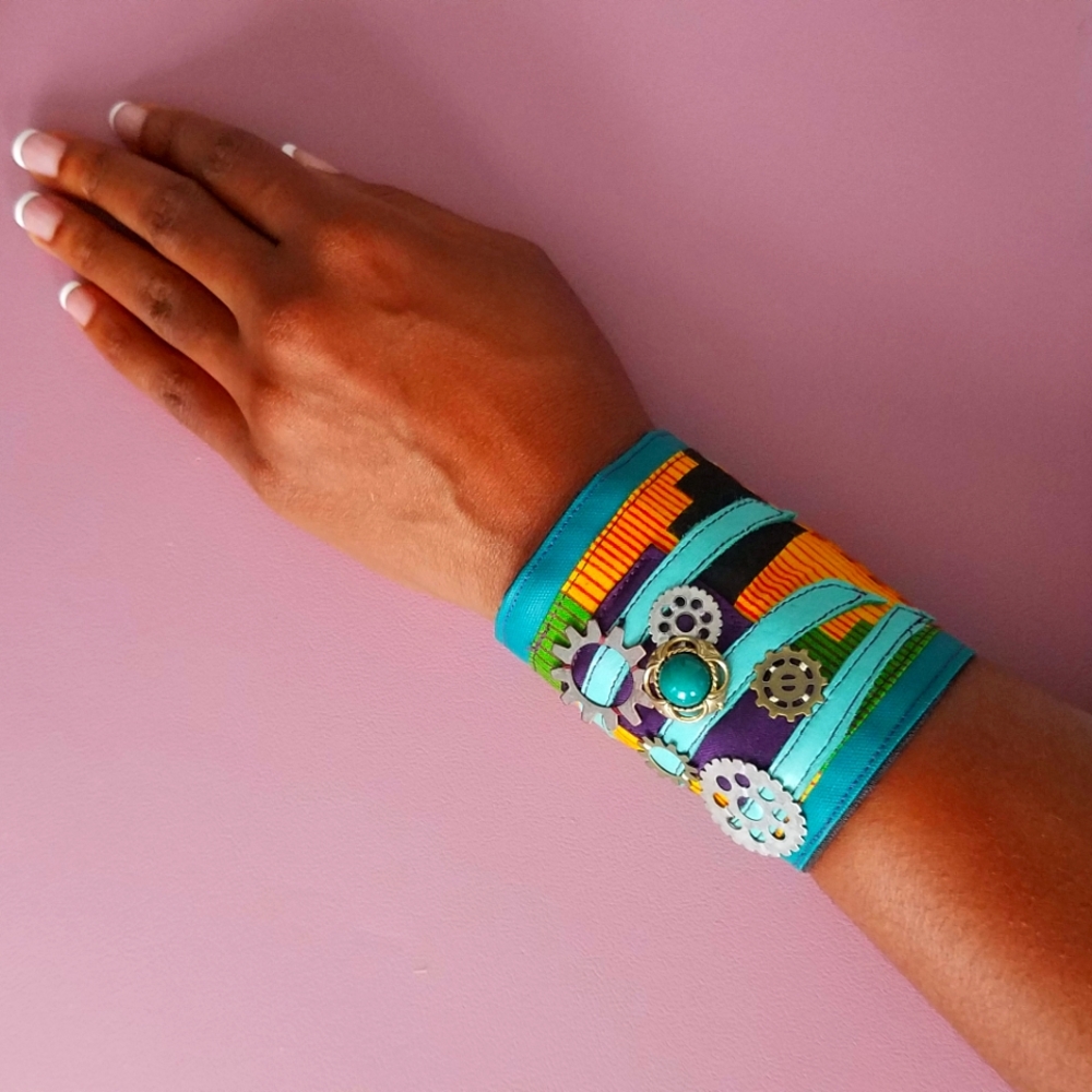 Beautiful handmade wrist cuff bracelet- Size Med